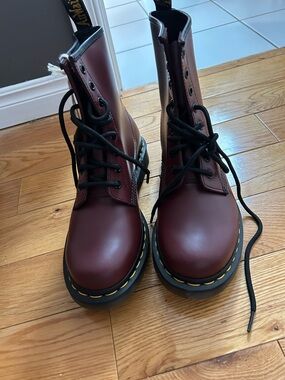 Dr. Martens Cherry Red 8-Eye Combat Boots